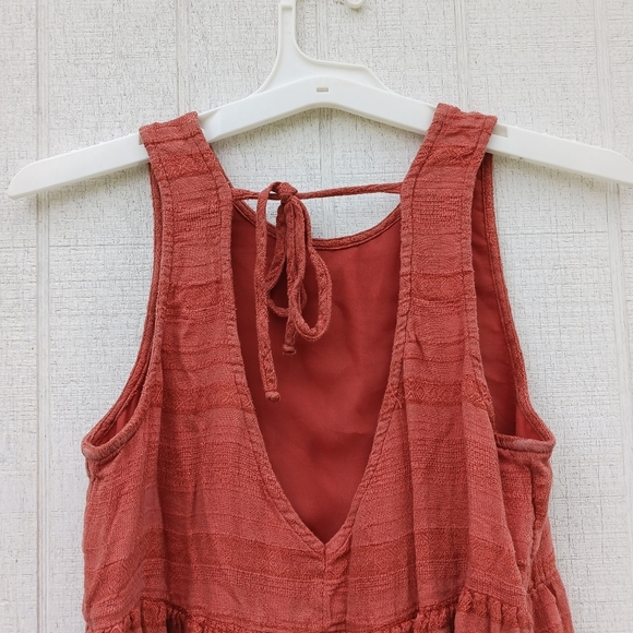 American Eagle Crew Neck Babydoll Dress Lined Rust Red Womens Sz XS - Picture 6 of 8